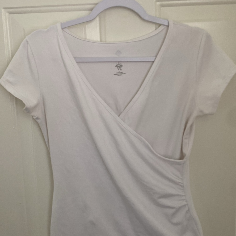 Prana White Wrap Yoga Performance Top. Size Large. Made in USA - Picture 4 of 7